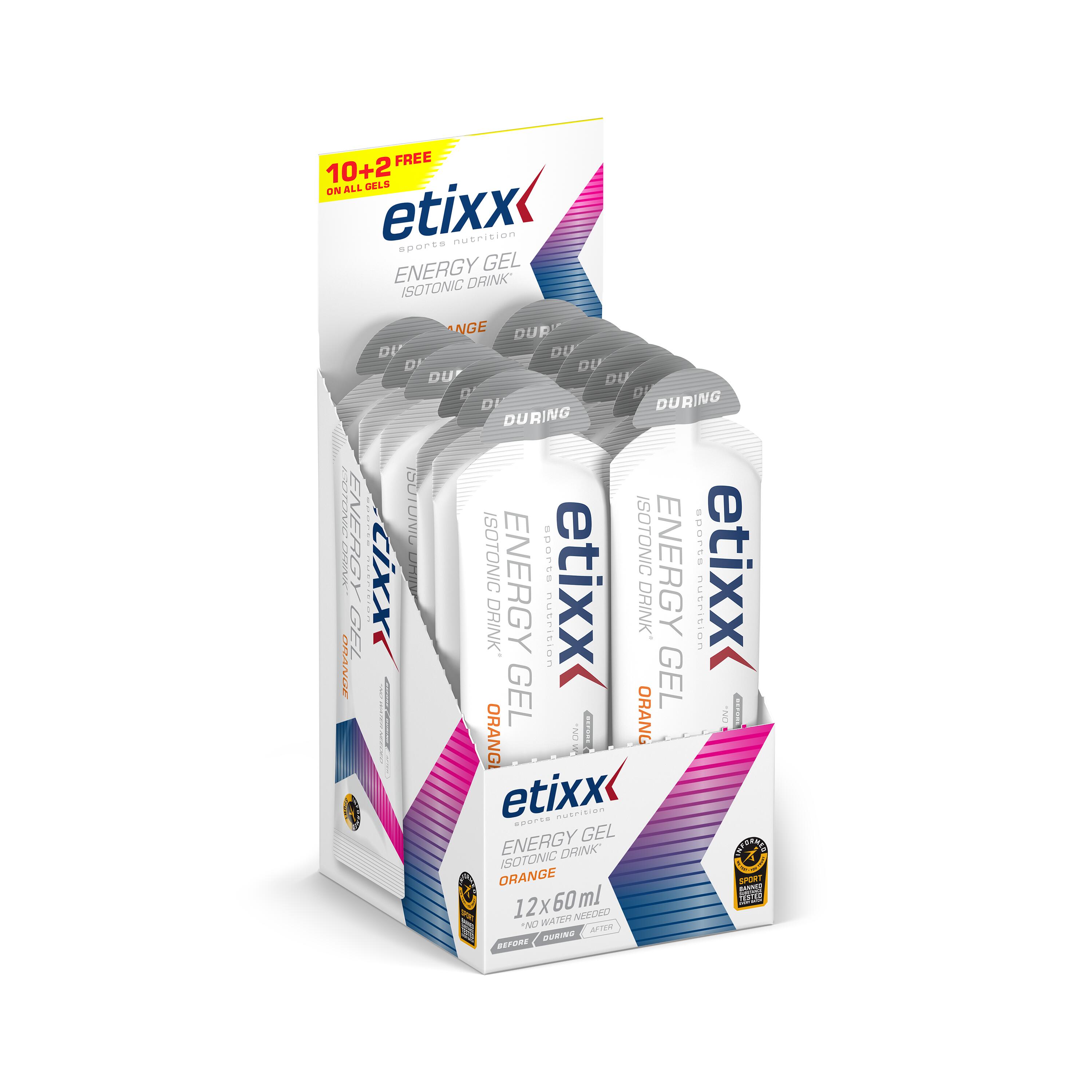 Etixx - Isotonic Drink Energy Gel Orange 12x60 Ml - Gel Énergétique - Decathlon