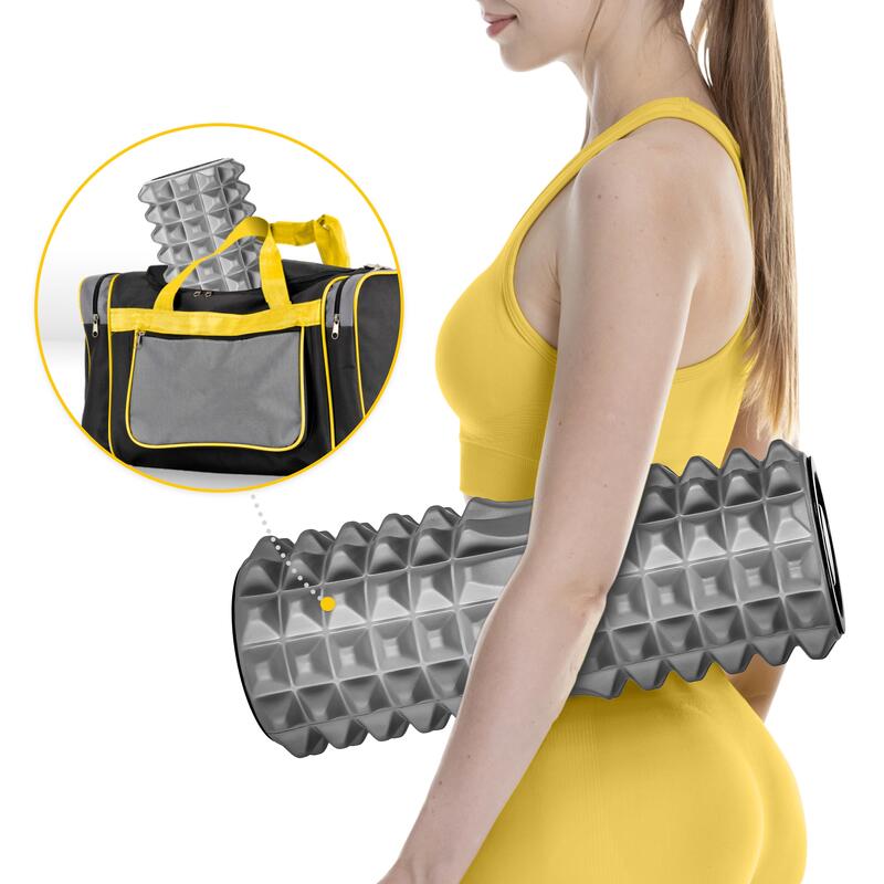 Roller do masażu z kolcami 4FIZJO EVA 33 cm