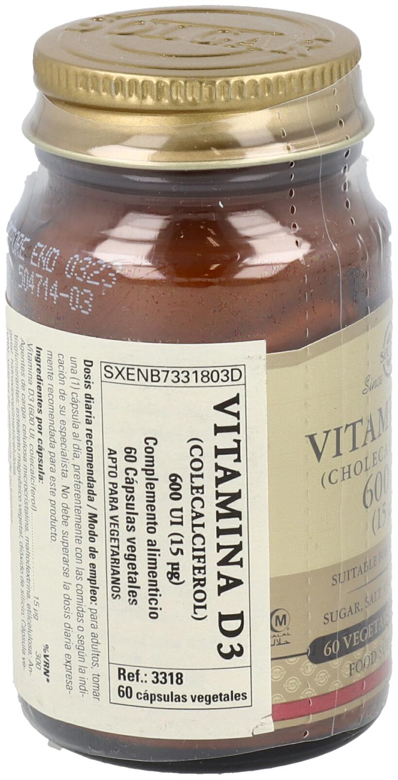 Vitamina D3 600Ui 15 mcg 60 Cápsulas 3/3