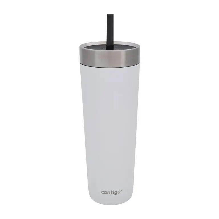 Cestovný termohrnček so slamkou Luxe Spillproof Tumbler 720 ml, biela