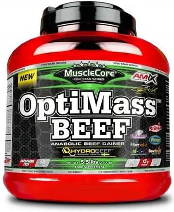 OptiMass Beef - 2,5 kg Chocolade met Karamel Amix Muscle Core