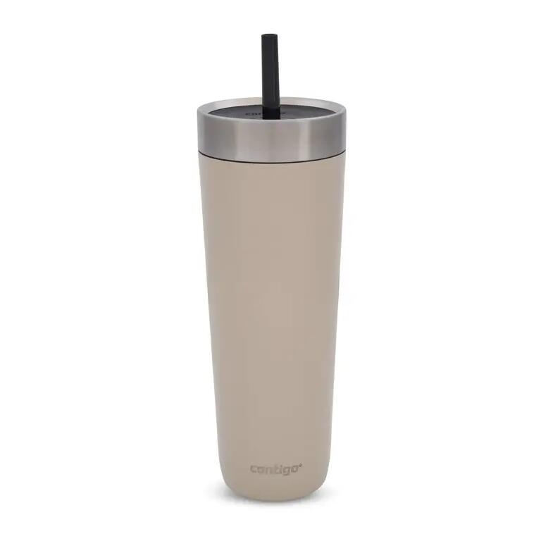 Cestovný termohrnček so slamkou Luxe Spillproof Tumbler 720 ml, svetlo hnedá
