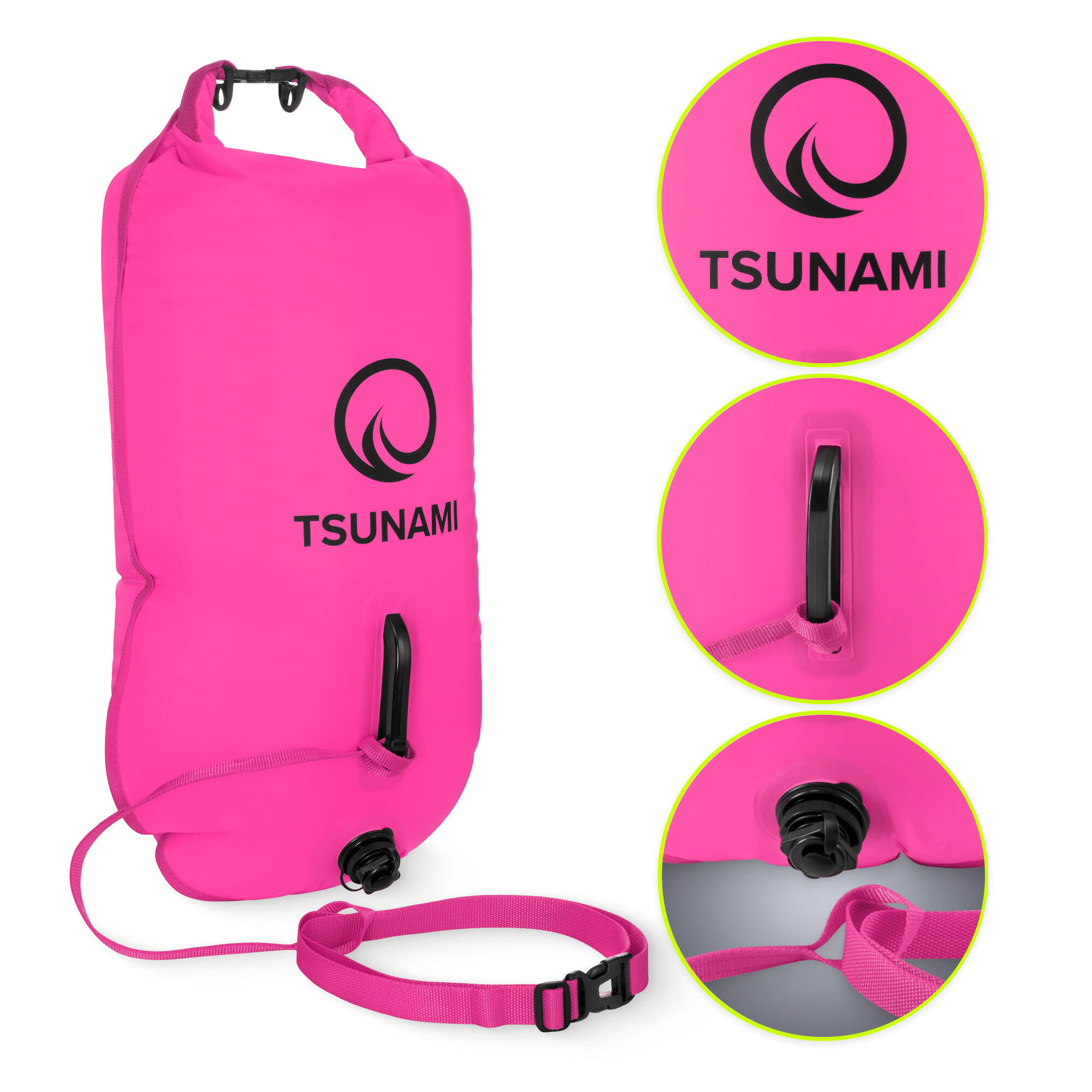 Boa nuoto acque aperte sicurezza alta visibilità gonfiabile TSUNAMI PRO 5/7