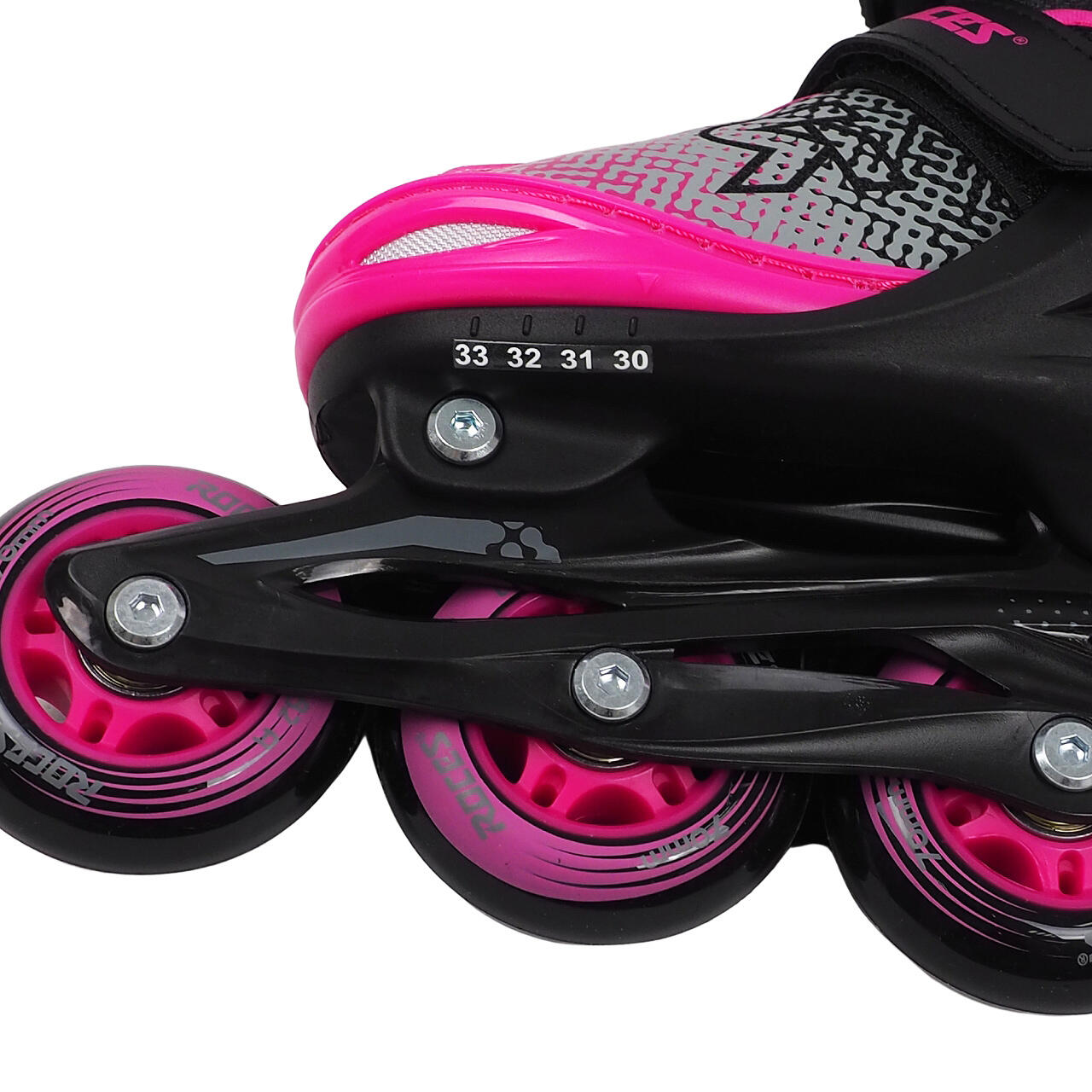 Patines - Jokey X - Ajustable - Niñas - Negro - Rosa 7/7