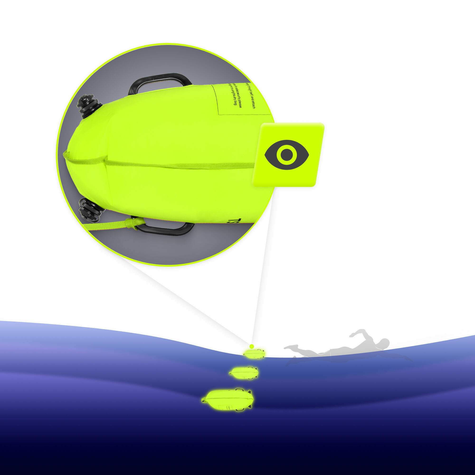 Boa nuoto acque aperte sicurezza alta visibilità gonfiabile TSUNAMI PRO 7/7