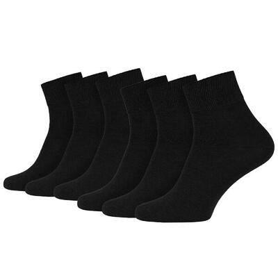 Diabetikersocken für Damen und Herren | kurzer Schaft | 6 Paar | Schwarz