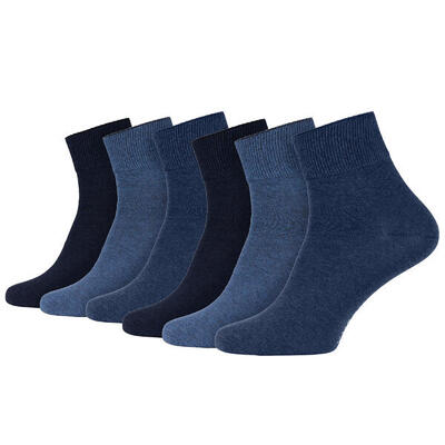 Diabetikersocken für Damen und Herren | kurzer Schaft | 6 Paar | Schwarz