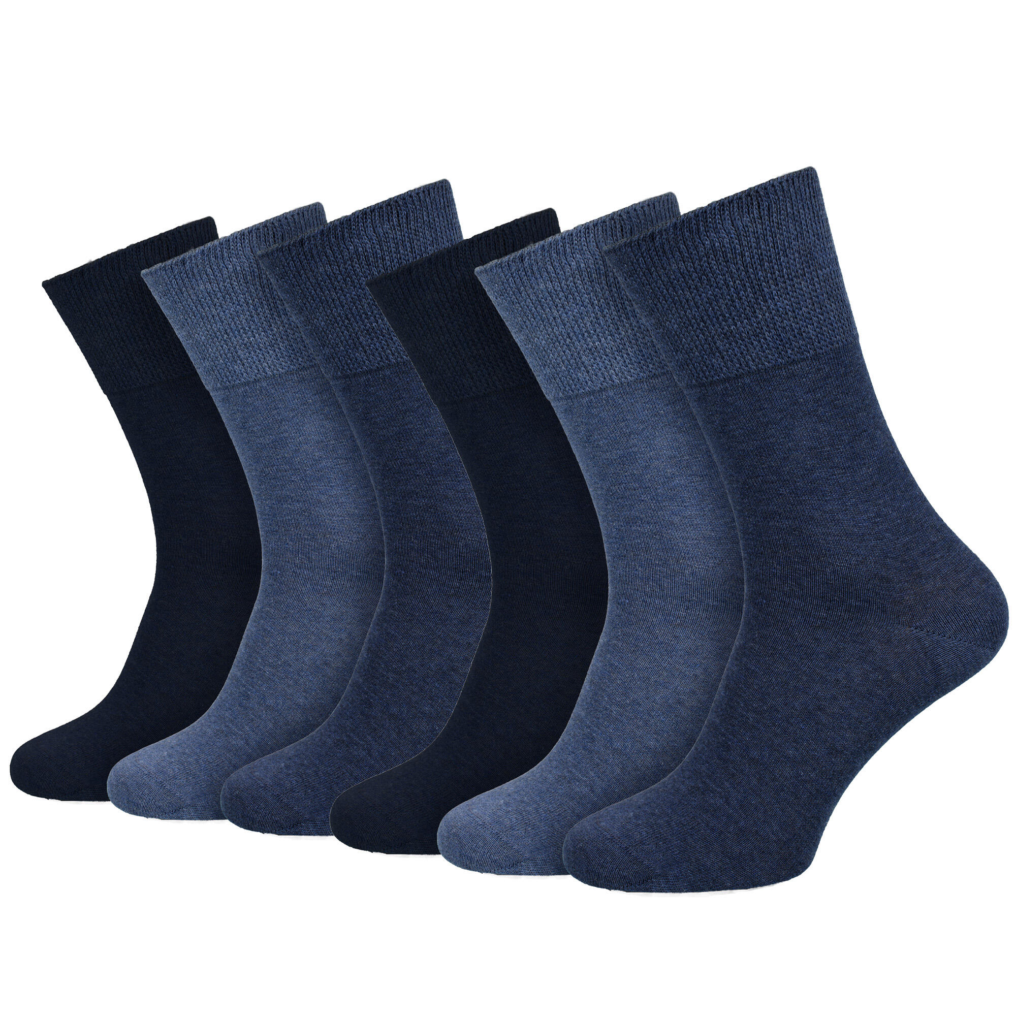 BLACK SNAKE Diabetikersocken für Damen und Herren | wadenlang | 6 Paar | Blau