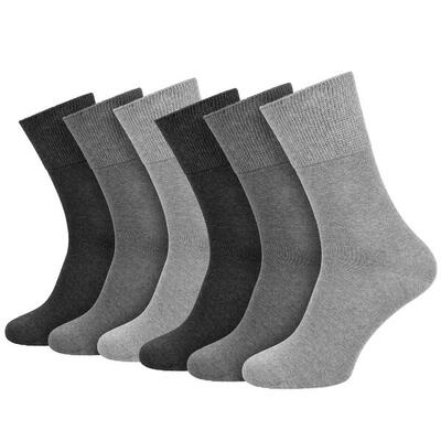 Diabetikersocken für Damen und Herren | wadenlang | 6 Paar | Grau