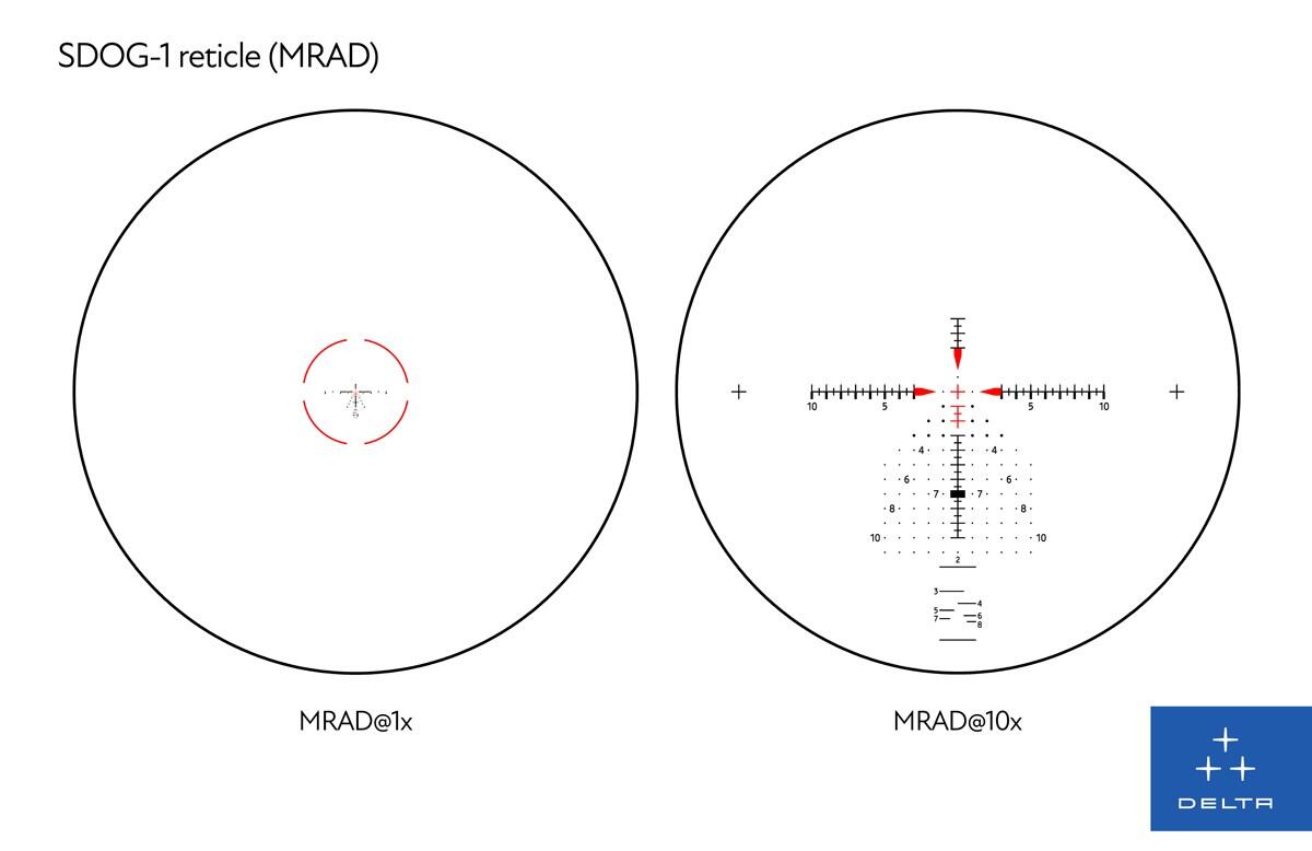 Visor Delta Optical Stryker HD 1-10x28 FFP 0.1 MRAD (SDOG-1) 5/7
