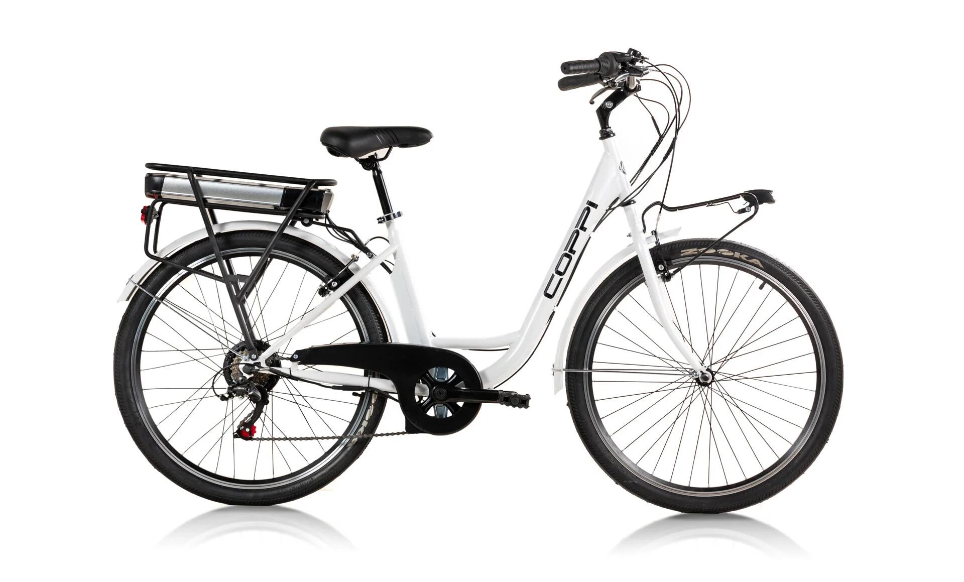 COPPI Bici elettrica da città a pedalata assistita Coppi city urban Riviera bianco