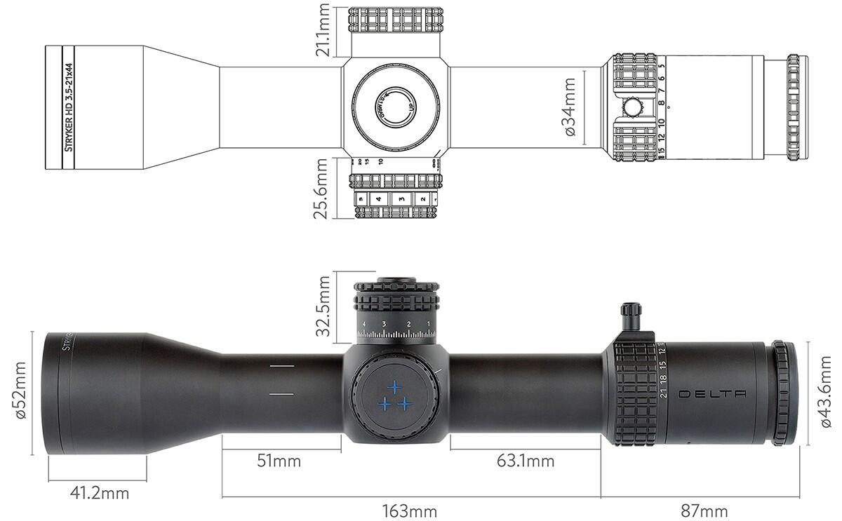 Scope Delta Optical Stryker HD 3.5-21X44 FFP (DLR-1) 4/6