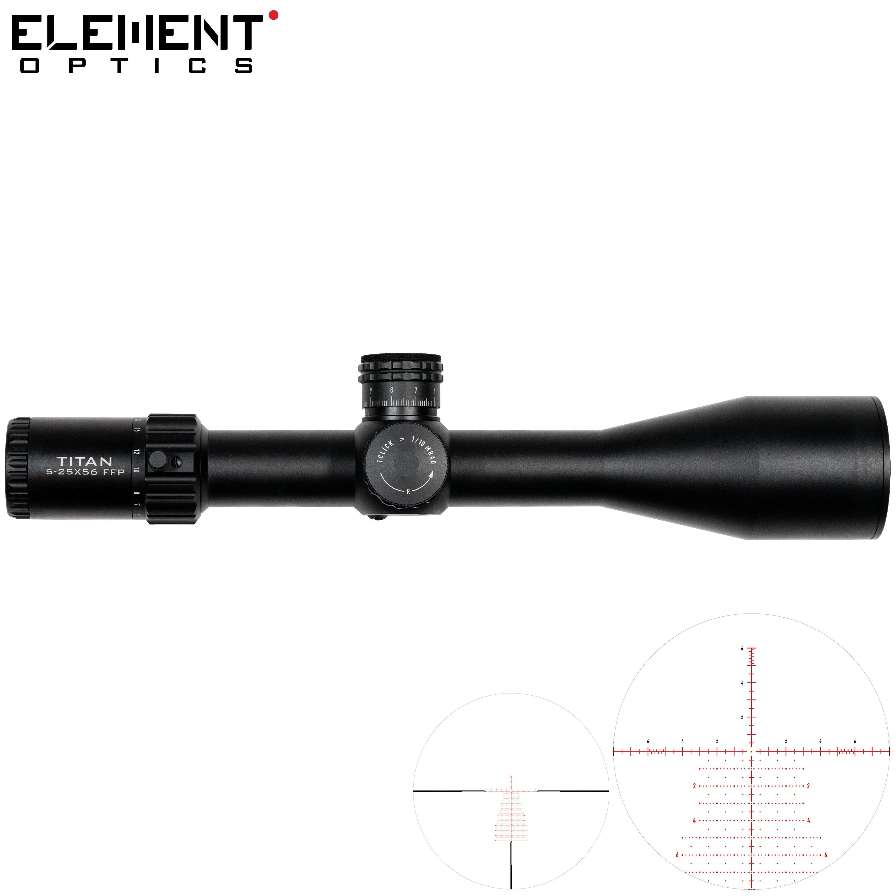 Mira Element Optics Titan 5-25X56 APR-1D FFP MRAD 2/7
