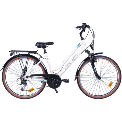Rower trekkingowy damski Romet Gazela 26 1 M(17") biało-turkusowy