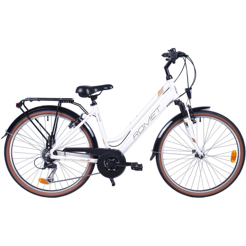 Rower trekkingowy damski Romet Gazela 26 1 M(17") biało-złoty