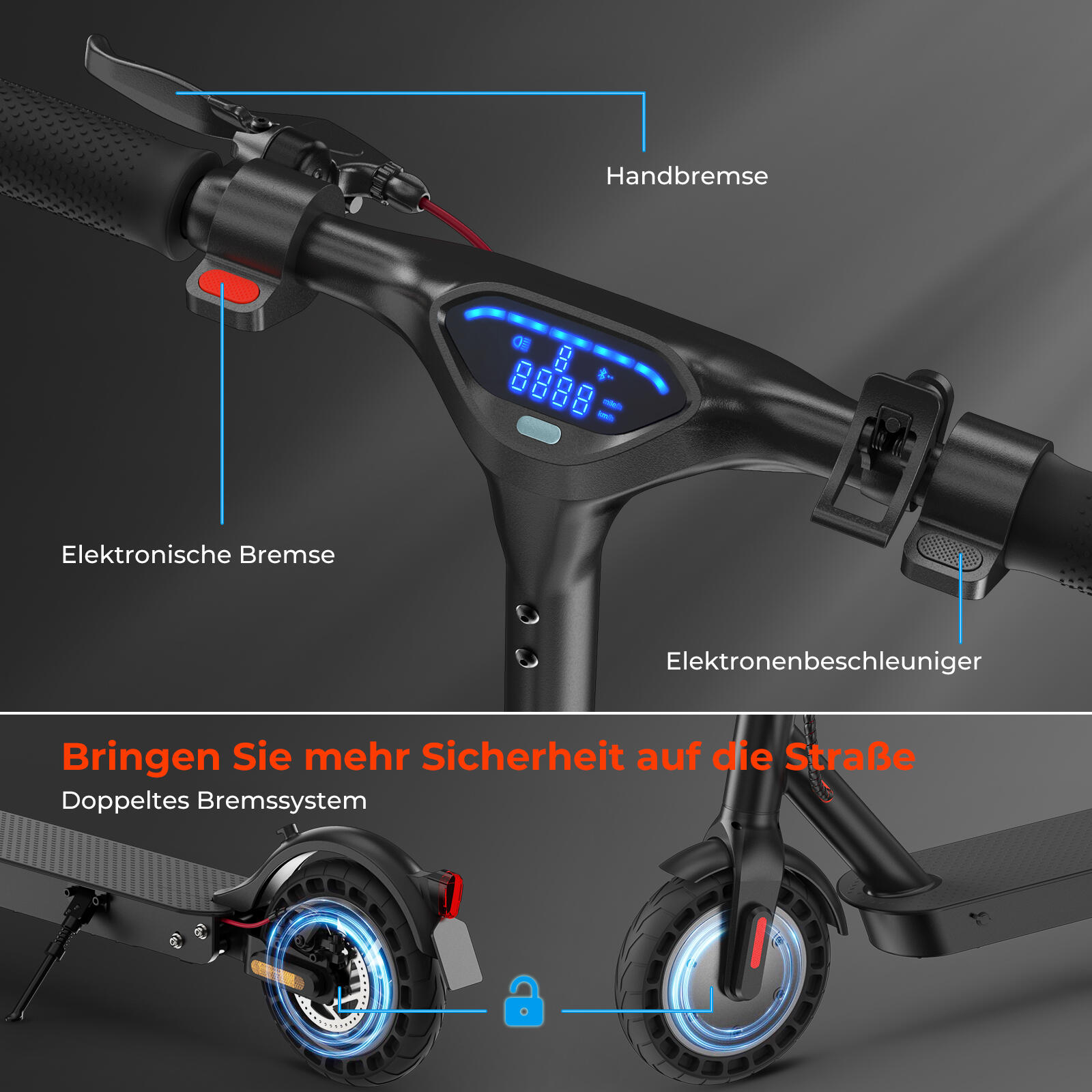 Trottinette électrique unisexe homologuée pour la route, 10 pouces 5/7