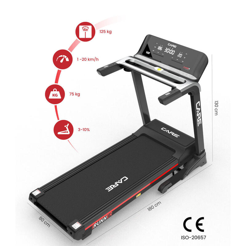 Tapis de course connecté - 20km/h - CARE - RUNNER - KINOMAP