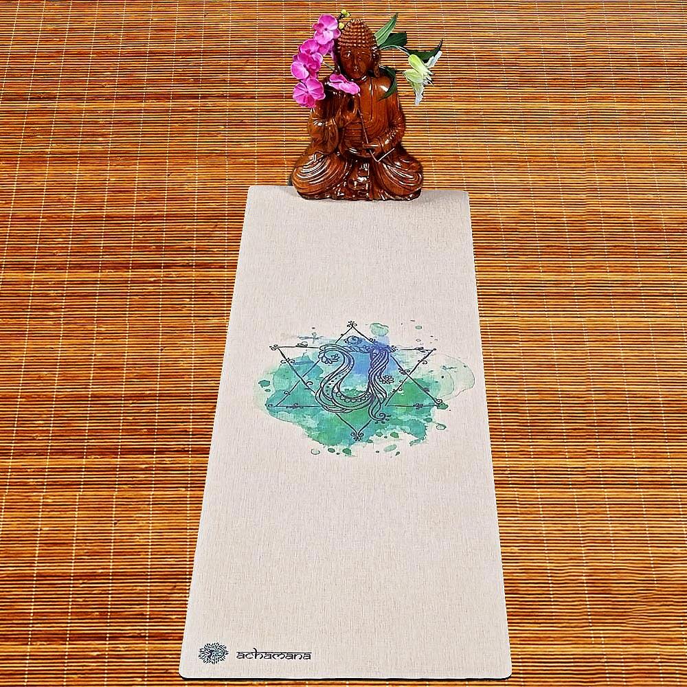 Tapetede yoga de caucho natural y cáñamo 4,5mmx68cmx1,83m Chakra corazón 2/7