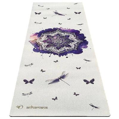 Yogamat natuurrubber en hennep 4.5 mm - mandala roos