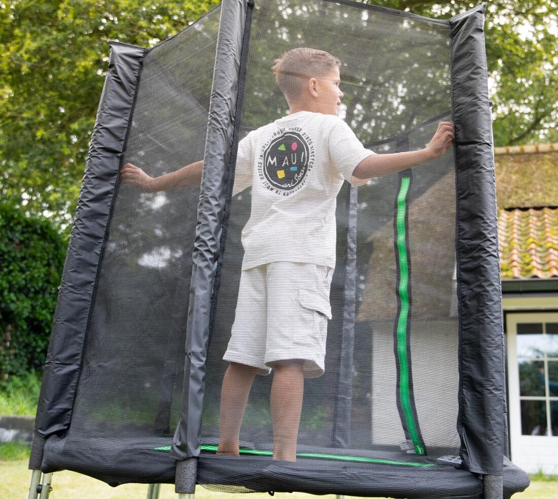 Senza Molle Imbottito Trampolino Da Giardino Per Bambini HOMCOM 140cm Con Rete Di Sicurezza - Per 3-6 Anni Tappeto Elastico Con Rete - Foto 11