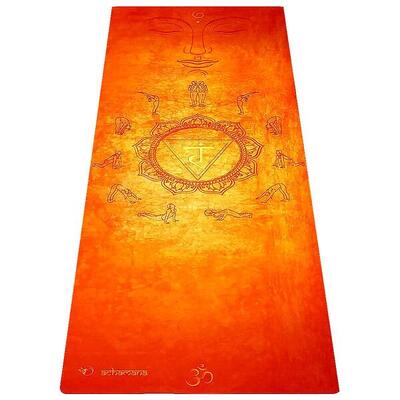 Reis yogamat. opvouwbaar 1.2mm x 68cm x 1.83m + draagriem - zonnegroet
