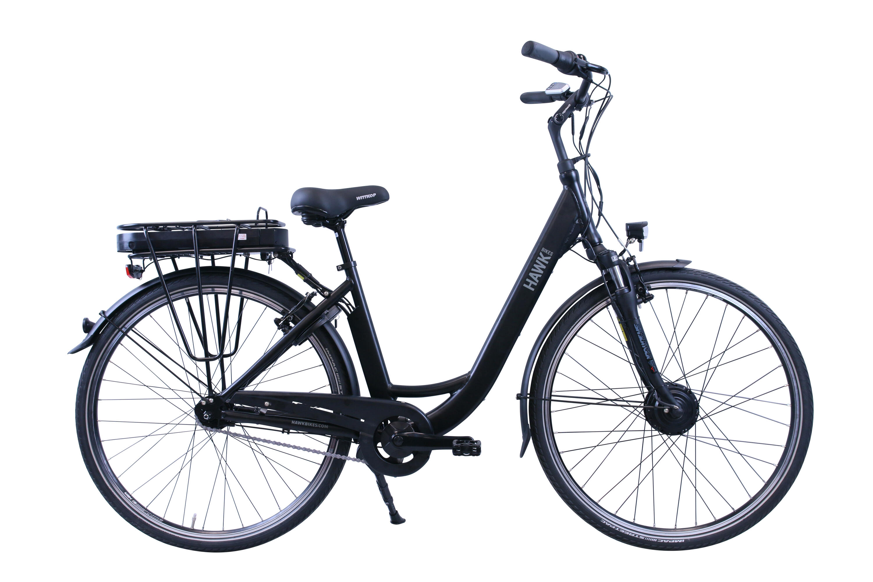 HAWK BIKES HAWK eCity Wave Black E-Bike Herren & Damen 28 Zoll 7 Gang Nabenschaltung