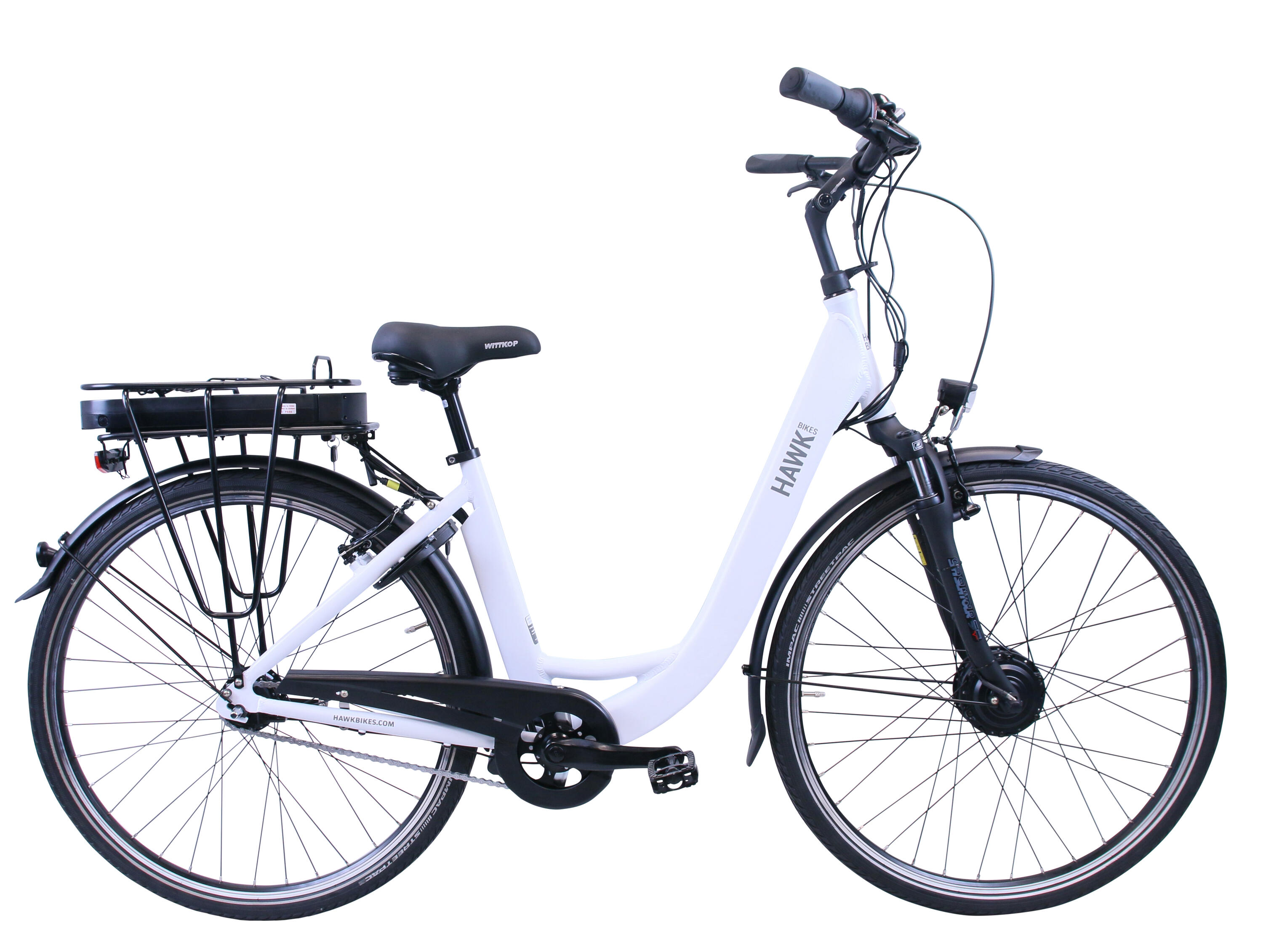 HAWK BIKES HAWK eCity Wave Black E-Bike Herren & Damen 28 Zoll 7 Gang Nabenschaltung