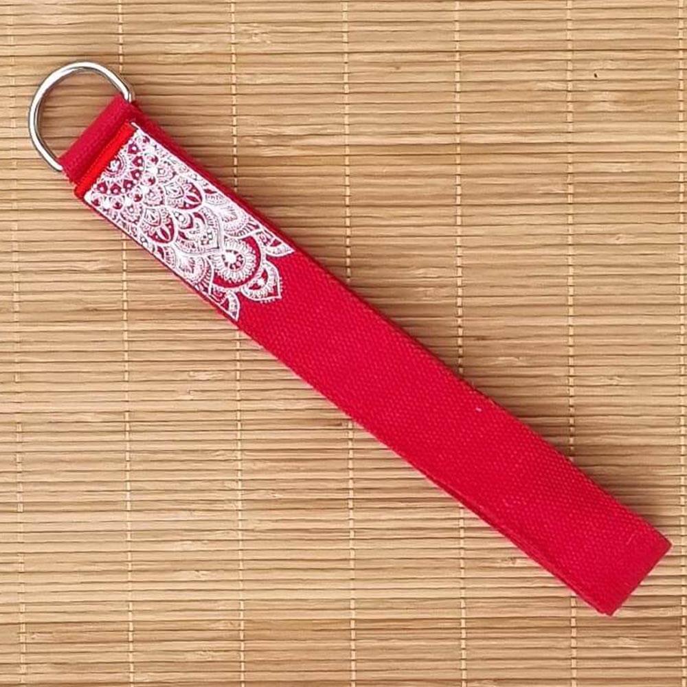 Sangle de yoga, Pilates & fitness coton Mandala rouge 2/5