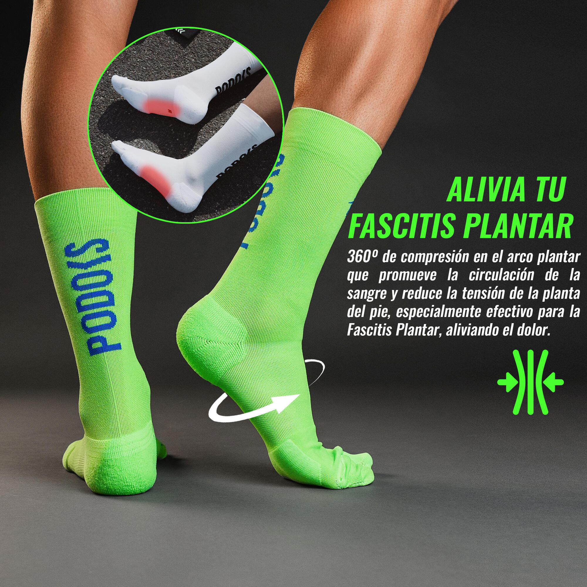 Calcetines Biomecánicos Running Verde 3/6