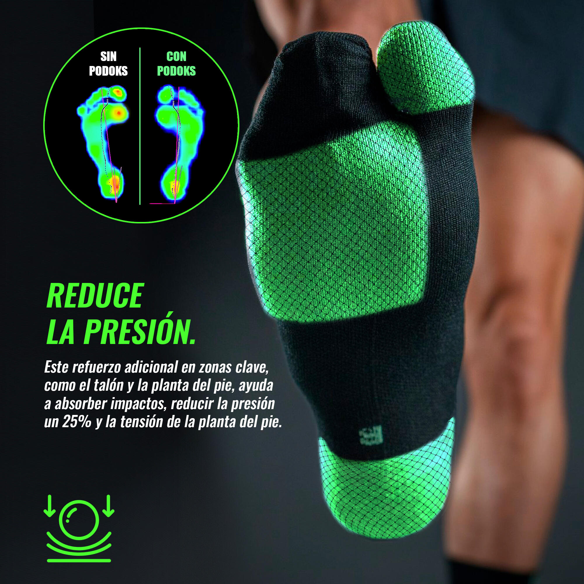 Calcetines Biomecánicos Running Negro 2/7