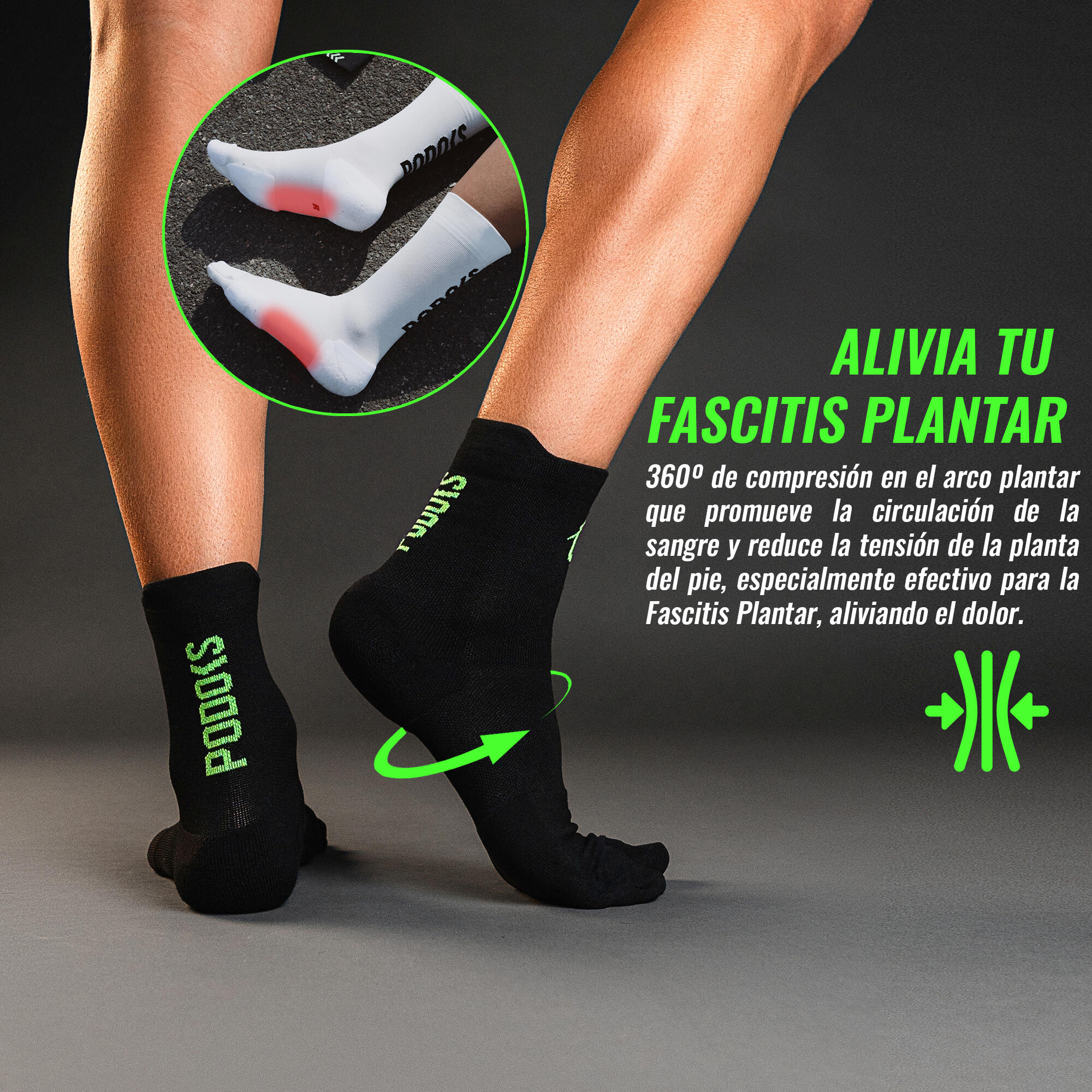 Calcetines Biomecánicos Running Pro Negro 3/7
