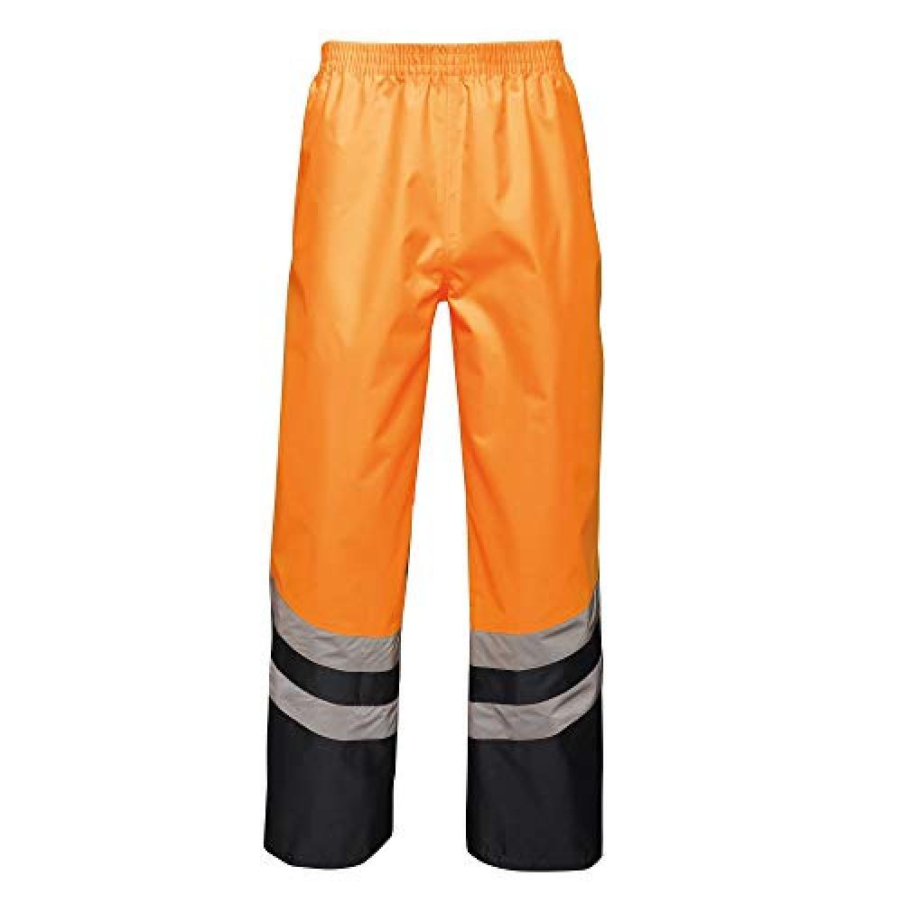 REGATTA Unisex Adult HiVis Reflective Over Trousers (Orange/Navy)