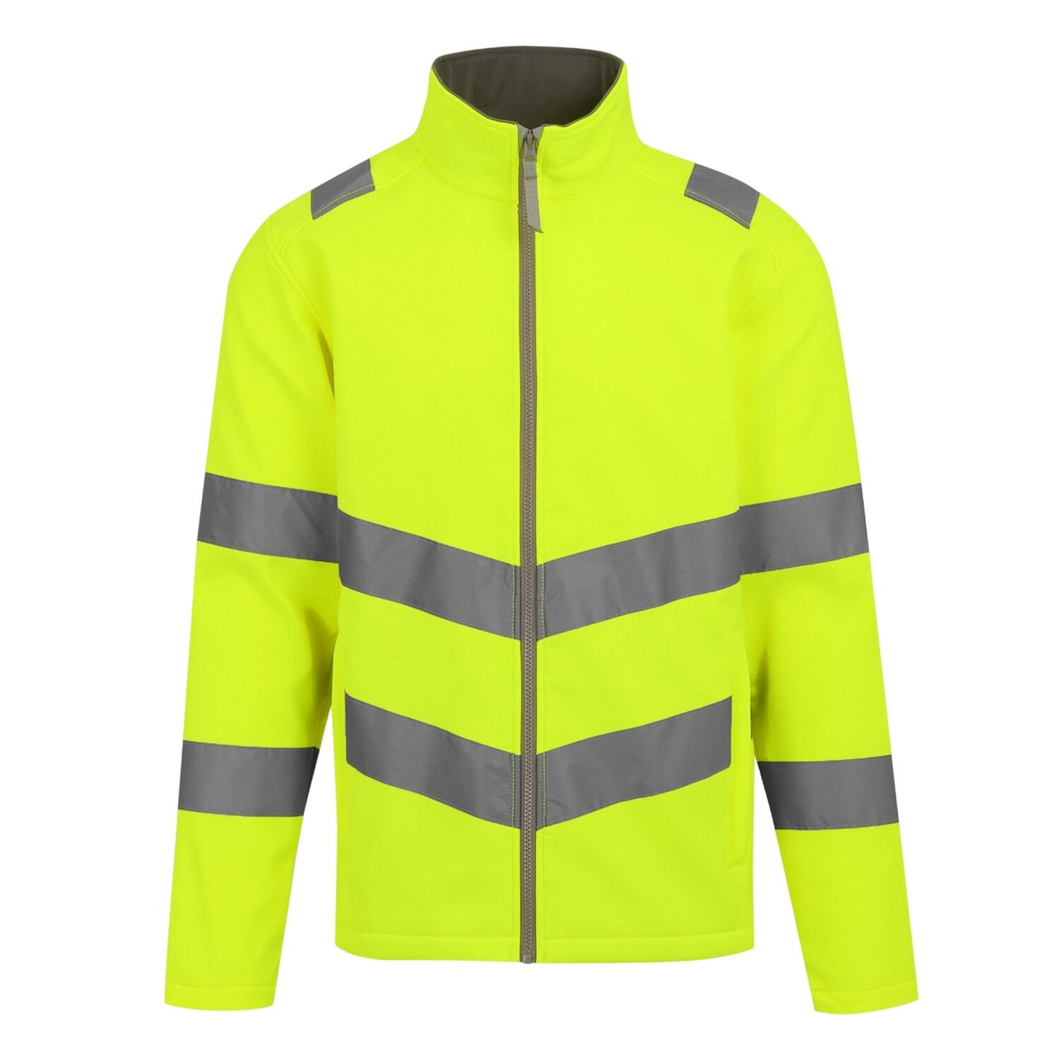 REGATTA Mens Pro Contract Ablaze HiVis 2 Layer Soft Shell Jacket (Yellow)