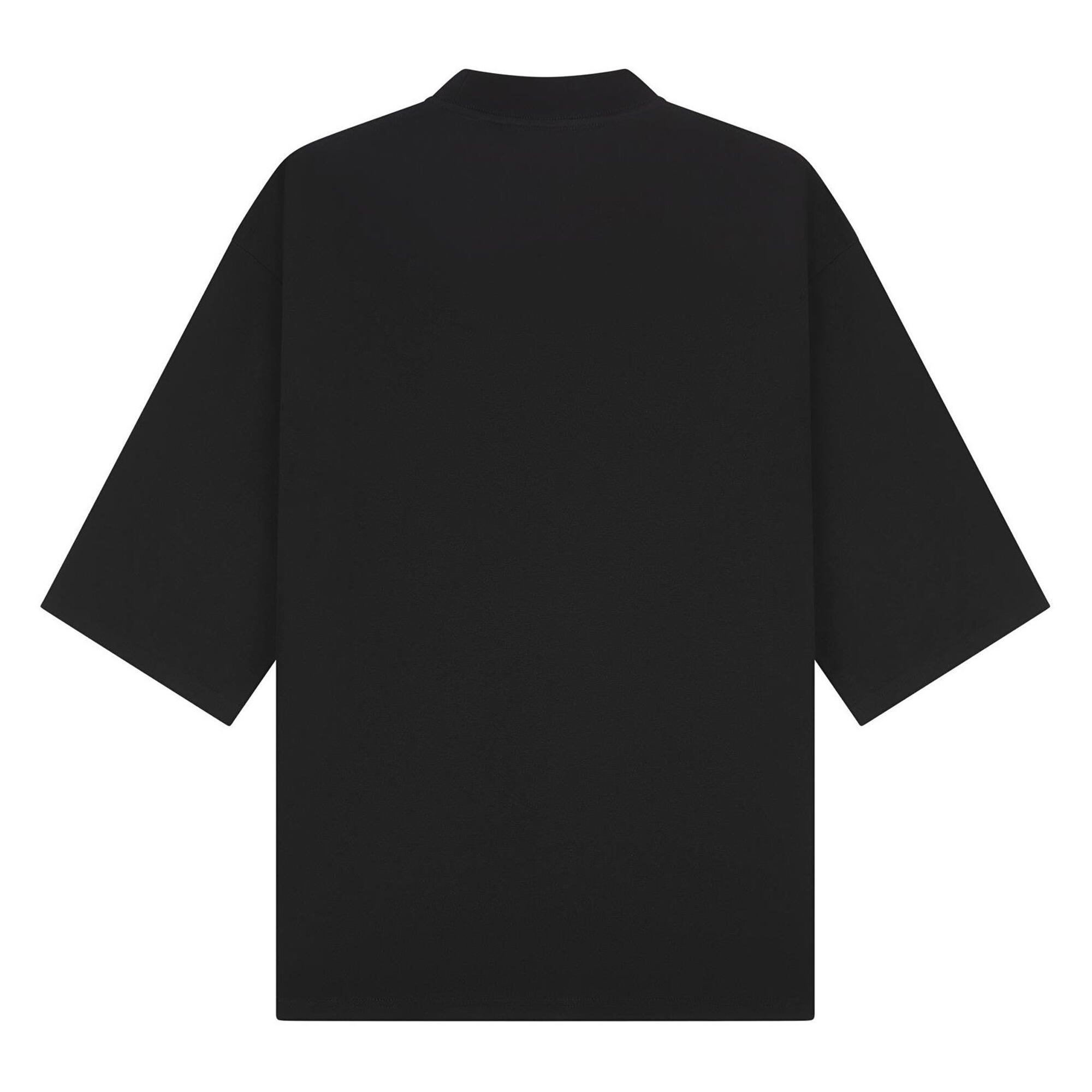 Unisex Adult Tall Oversized HalfSleeved TShirt (Black) 2/4