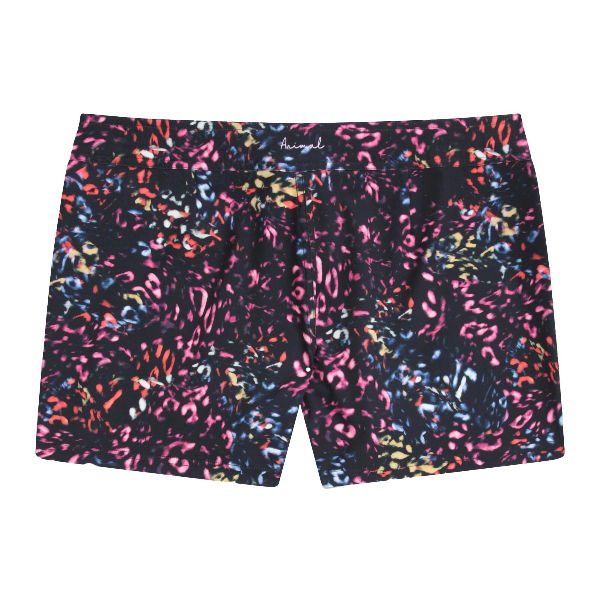 Womens/Ladies Aurora AllOver Print Board Shorts (Jet Black) 2/4