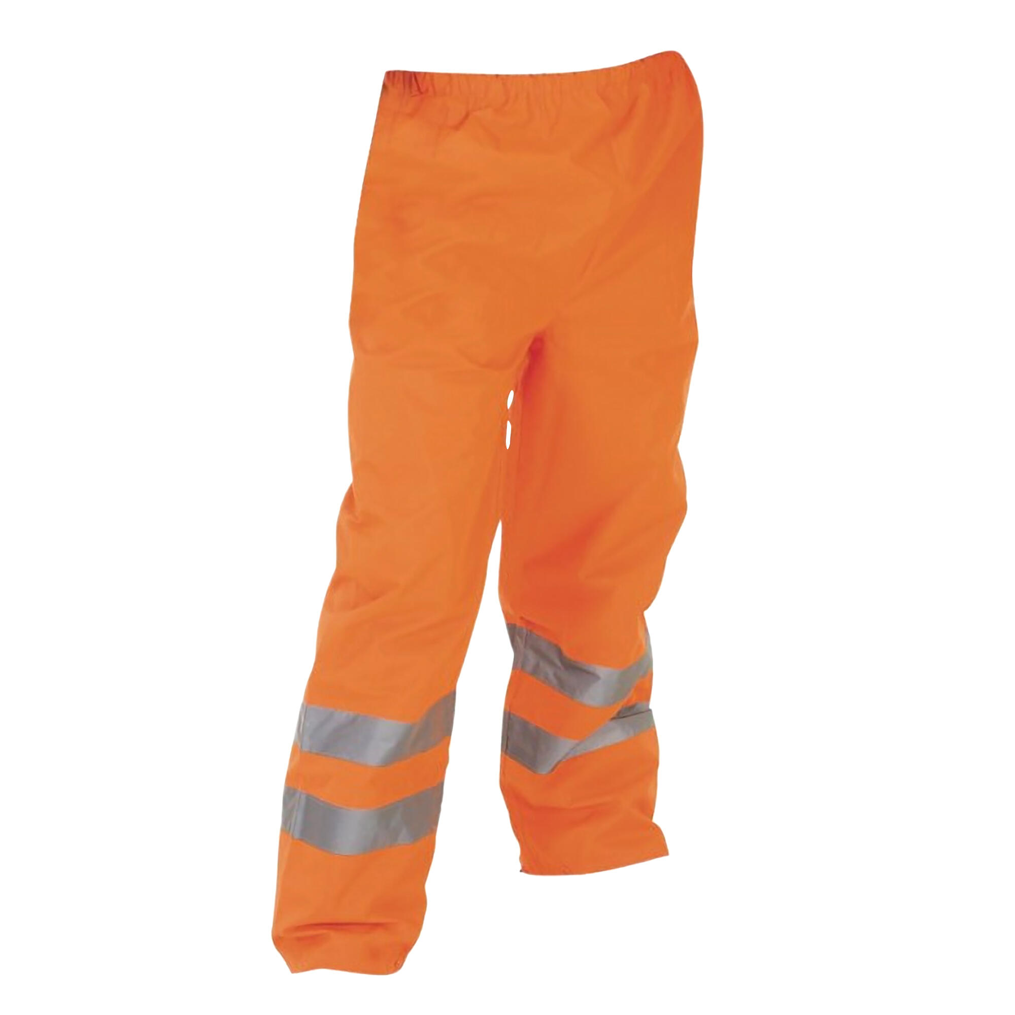 YOKO Mens HiVis Waterproof Contractors Trousers / Pants (Hi Vis Orange)