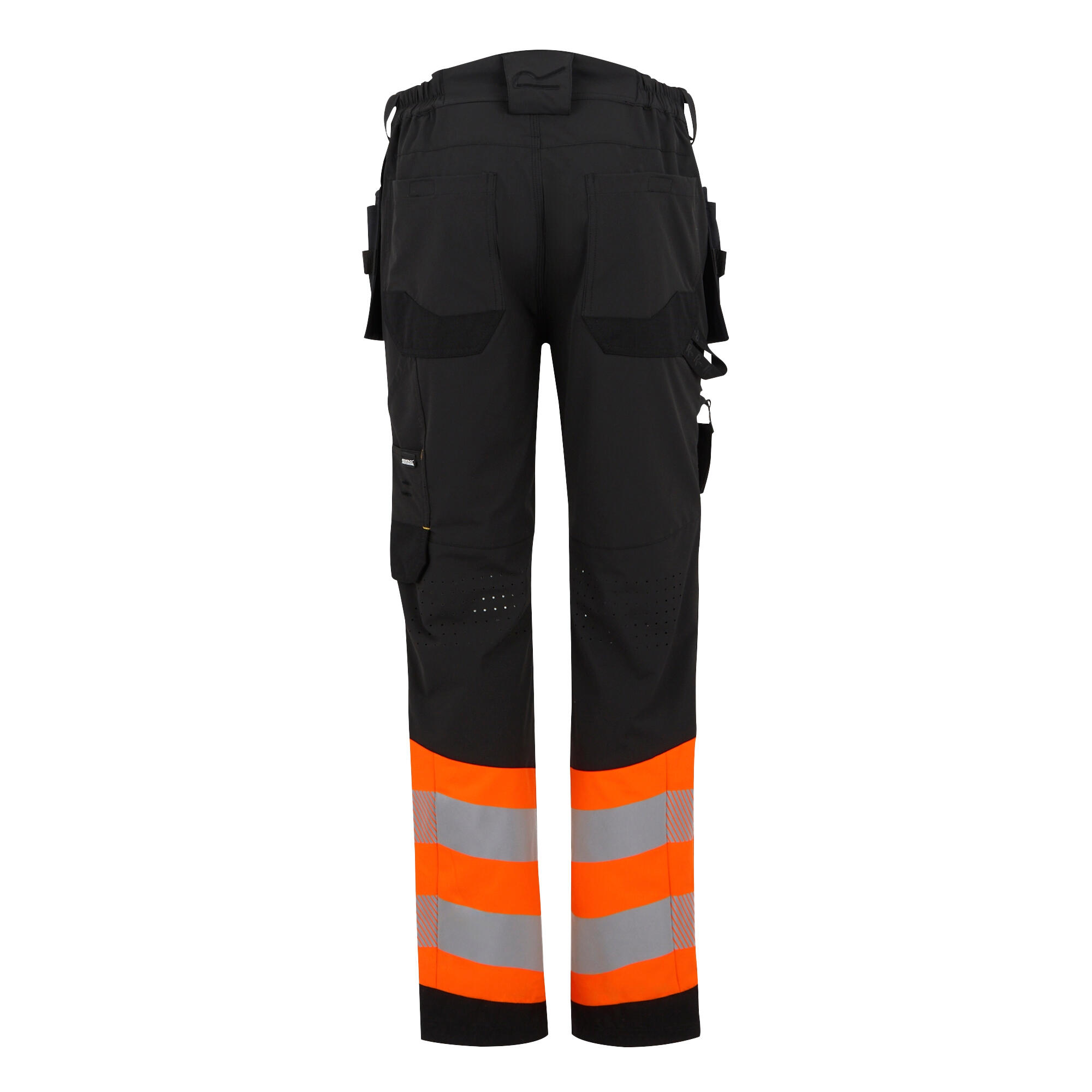 Unisex Adult HighVis Work Trousers (Black/Orange) 2/4