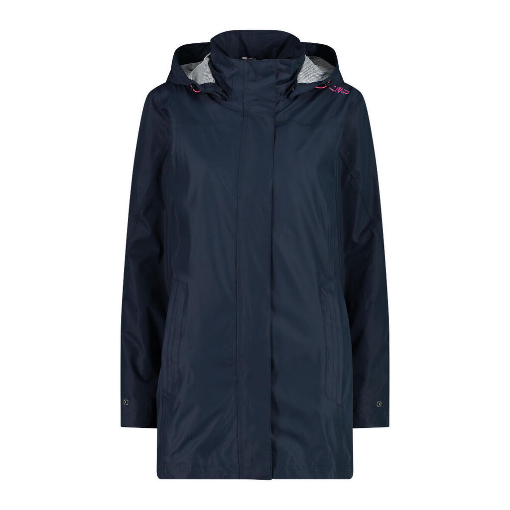 Women's waterproof hooded jacket with snap buttons CMP