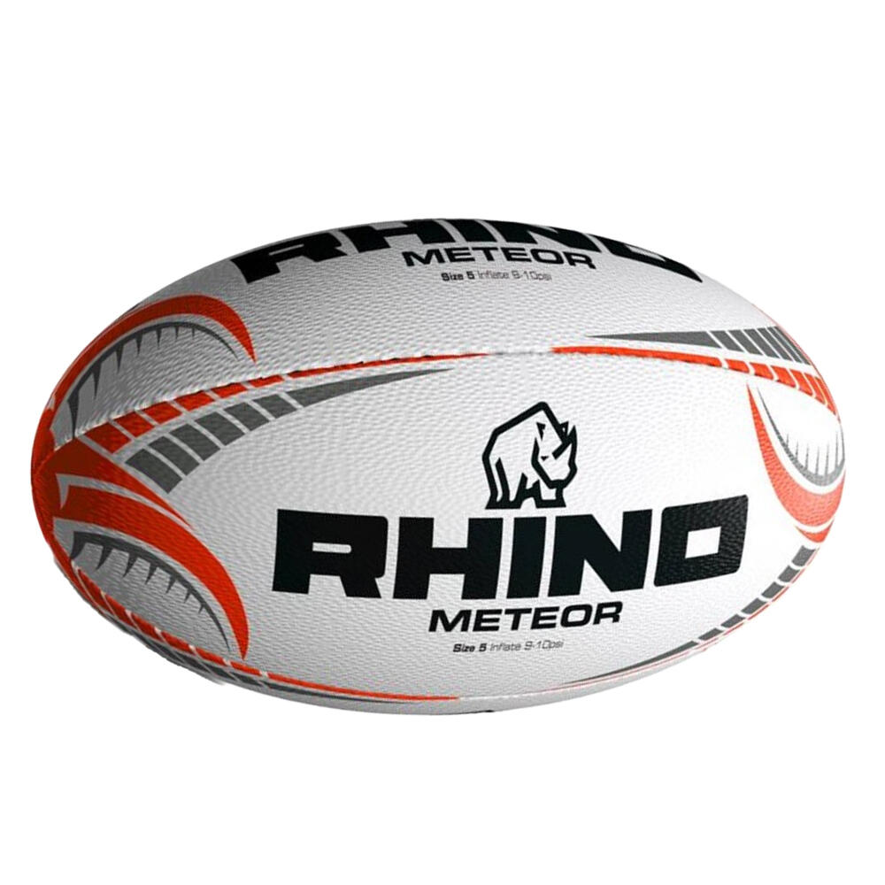 Meteor Rugby Ball (White/Orange/Grey) 2/2