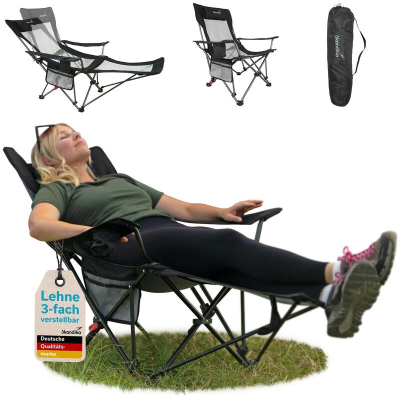 Chaise pliante relax Toras - avec repose-pieds - Camping