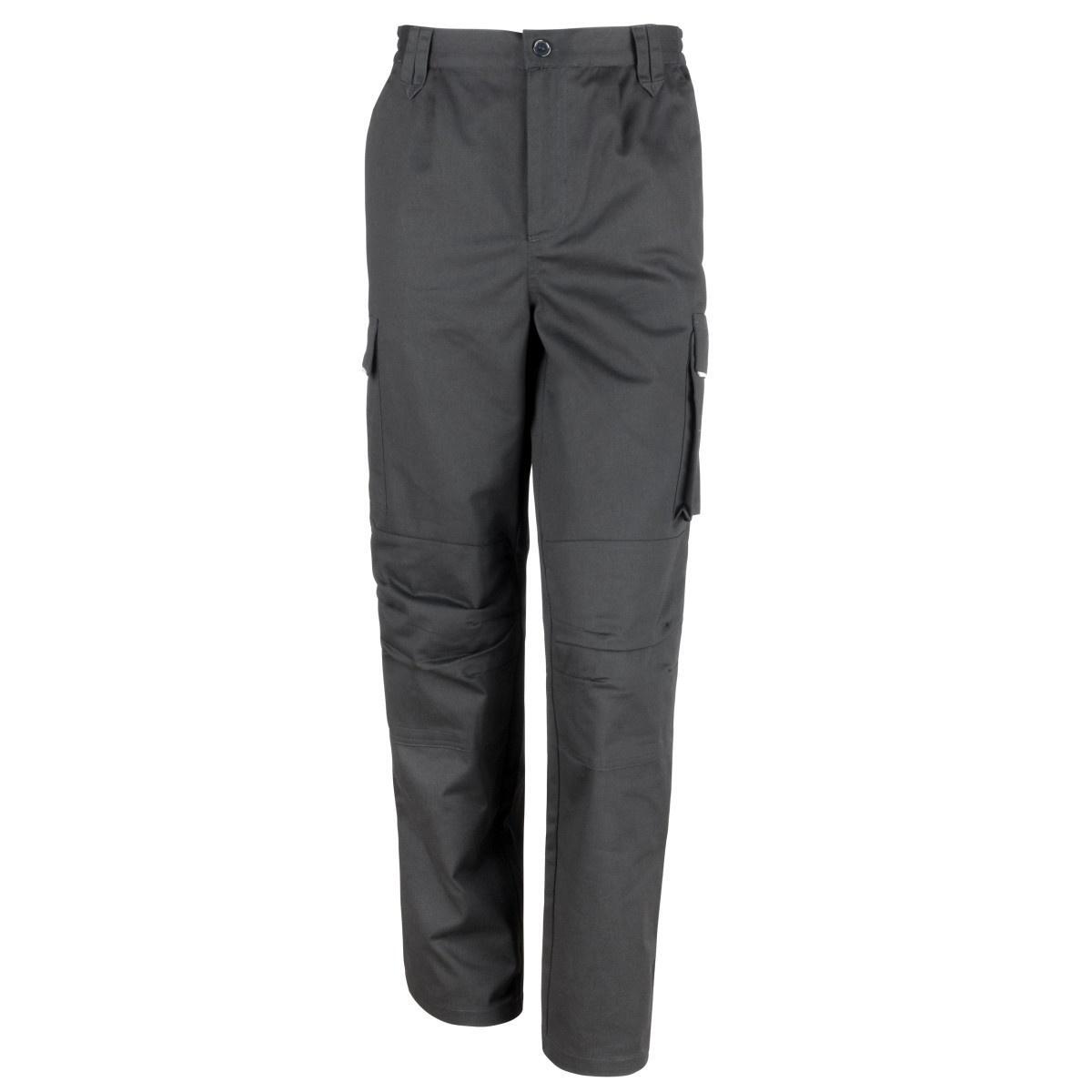 Unisex WorkGuard Calças de ação à prova de vento / Roupas de trabalho (Preto) 2/3