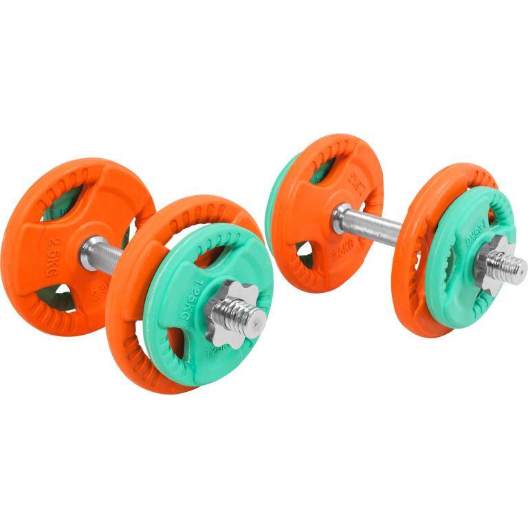 Kit haltere curto 20kg revestimento de borracha |musculação| 30mm/31mm