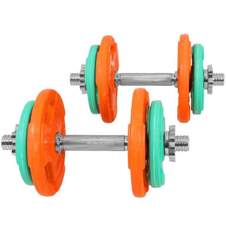 Dumbellset - Halterset - Gripper Gietijzer rubber coating - 20 kg 5/7