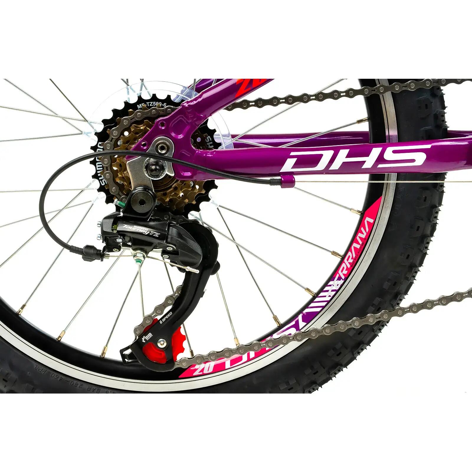 Bicicleta Infantil Dhs Terrana 2023 - 20 polegadas, roxo/rosa 7/7