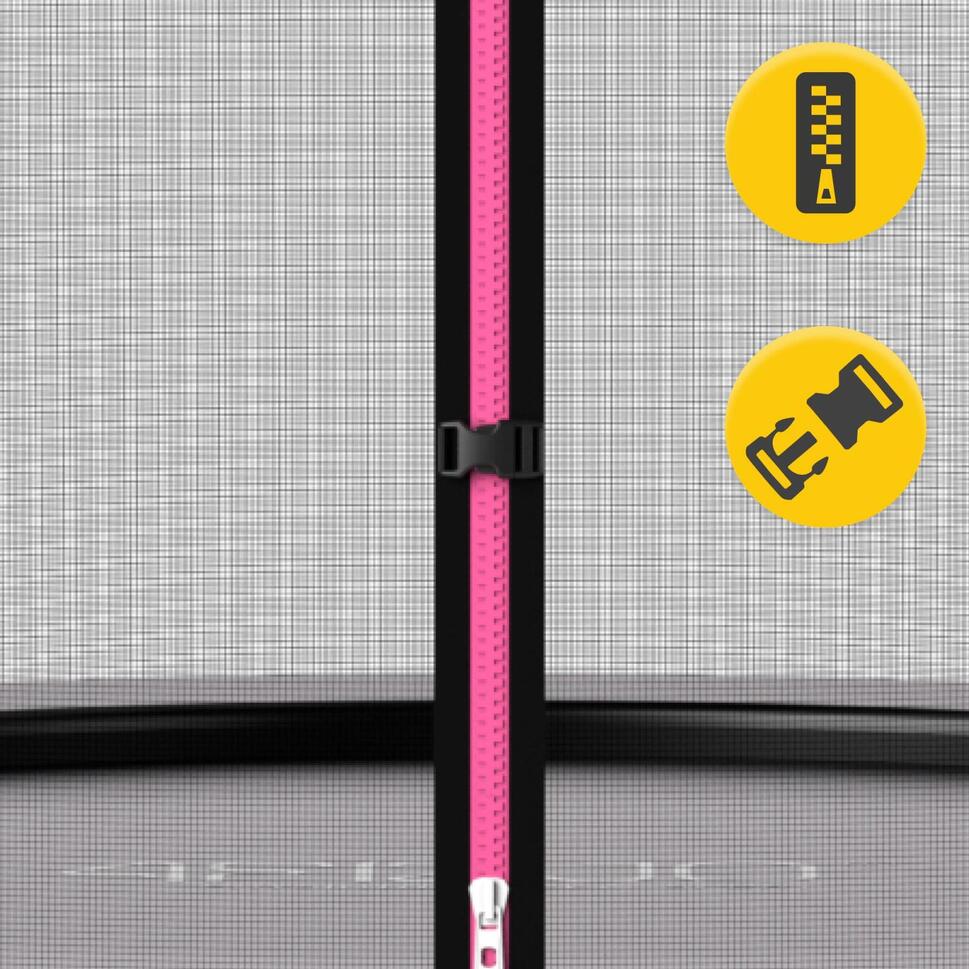 Trampolina ogrodowa dla dzieci 4FIZJO PRO z siatką ochronną 312cm 10FT różowa