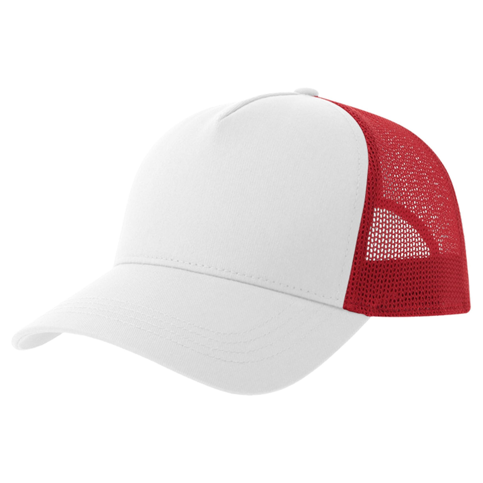 ATLANTIS Rapper 5 Panel Cotton Trucker Cap (White/Red)
