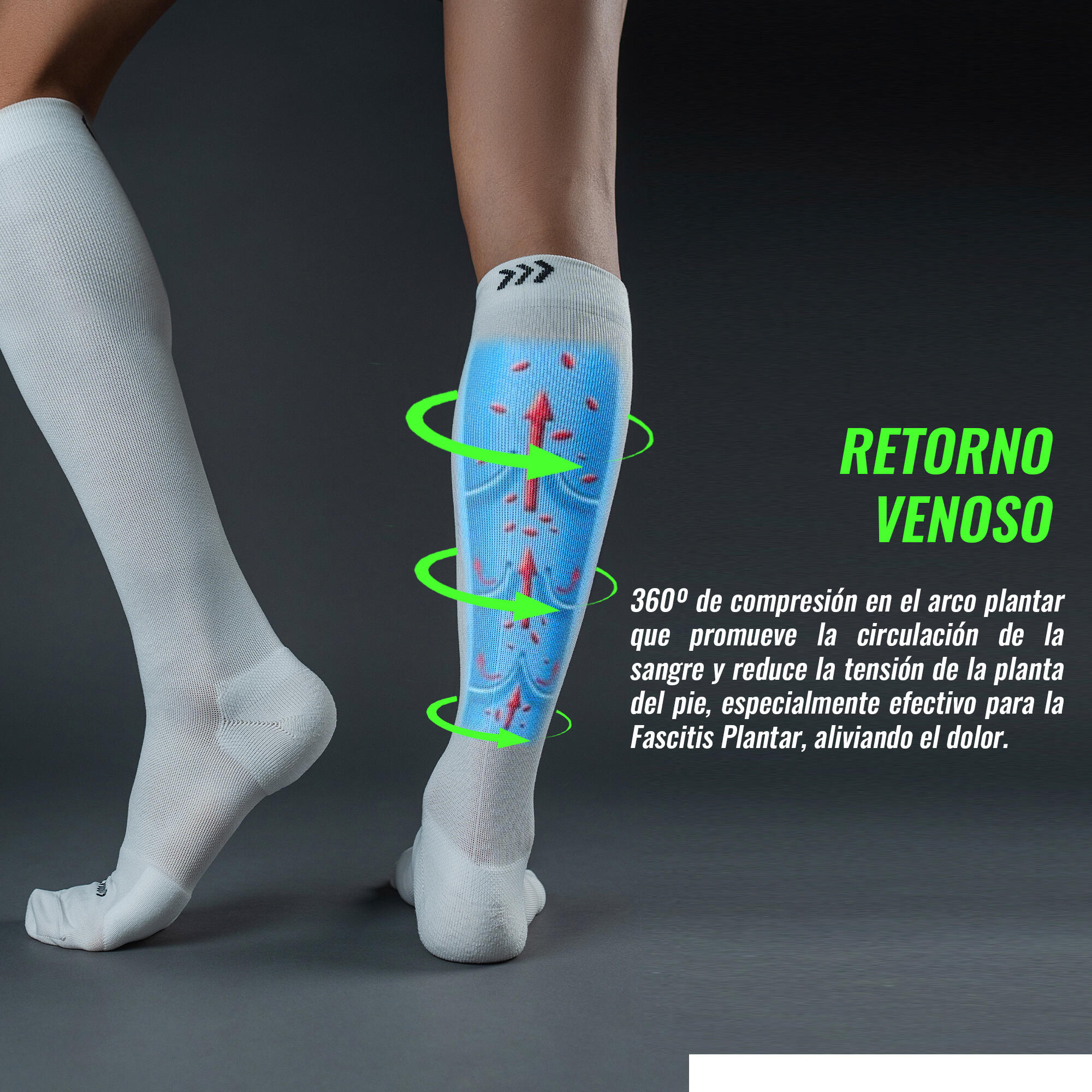 Calcetines Biomecánicos Confort Piernas Cansadas Blanco 3/6
