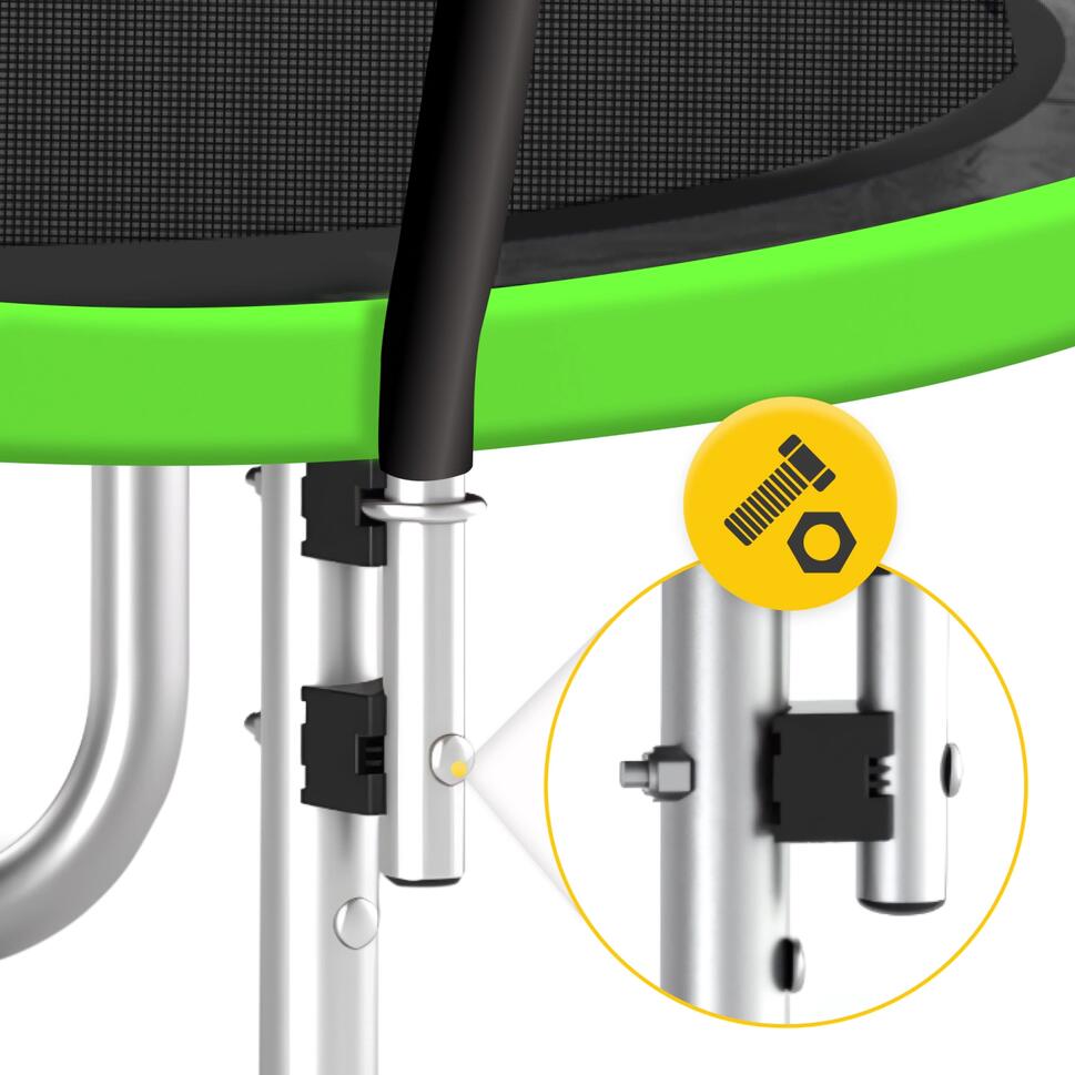 Trampolina ogrodowa dla dzieci 4FIZJO PRO z siatką ochronną 374cm 12FT zielona