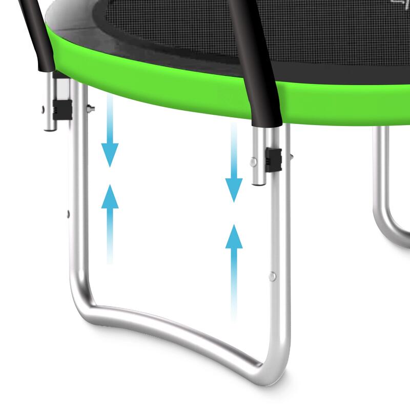 Trampolina ogrodowa dla dzieci 4FIZJO PRO z siatką ochronną 312cm 10FT zielona