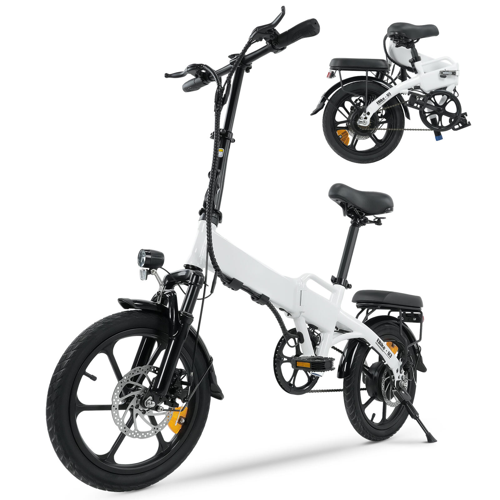 Składany rower elektryczny Isinwheel U3 250 W 36 V 7,8 Ah akumulator, 16 cali